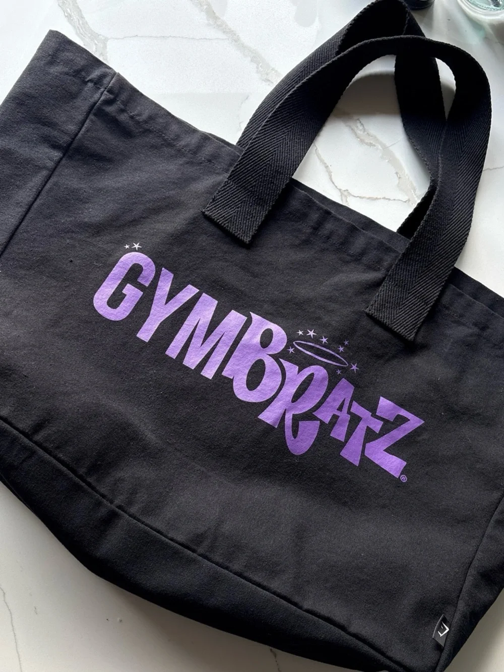 GYMSHARK X BRATZ Black Tote with Purple Logo